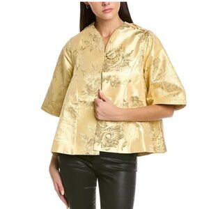 Frances Valentine Metallic Gold Cape Jacket